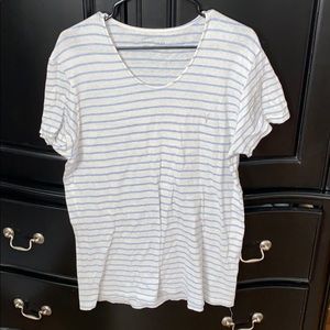 All saints blue striped t shirt